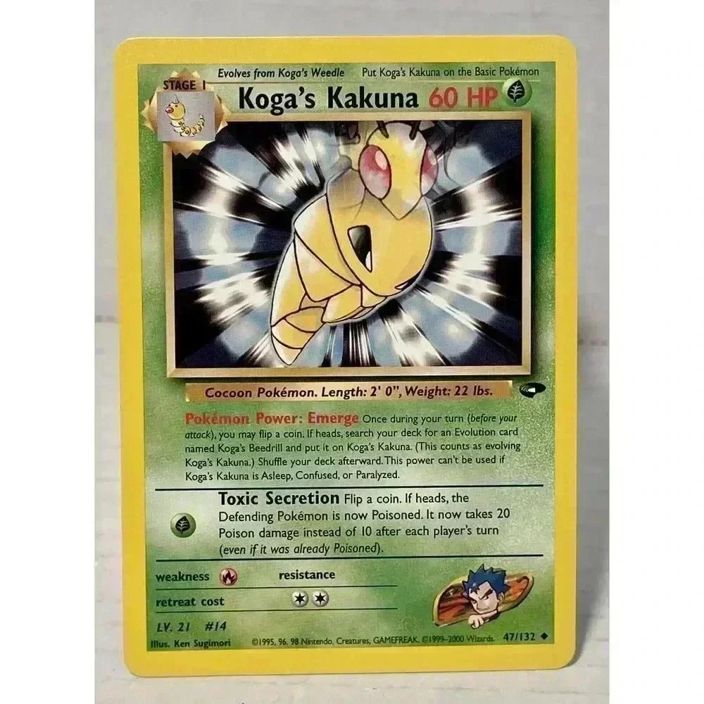 Koga's‎ Kakuna 47/132 Gym Challenge Uncommon 2000 WOTC Pokemon Card MP